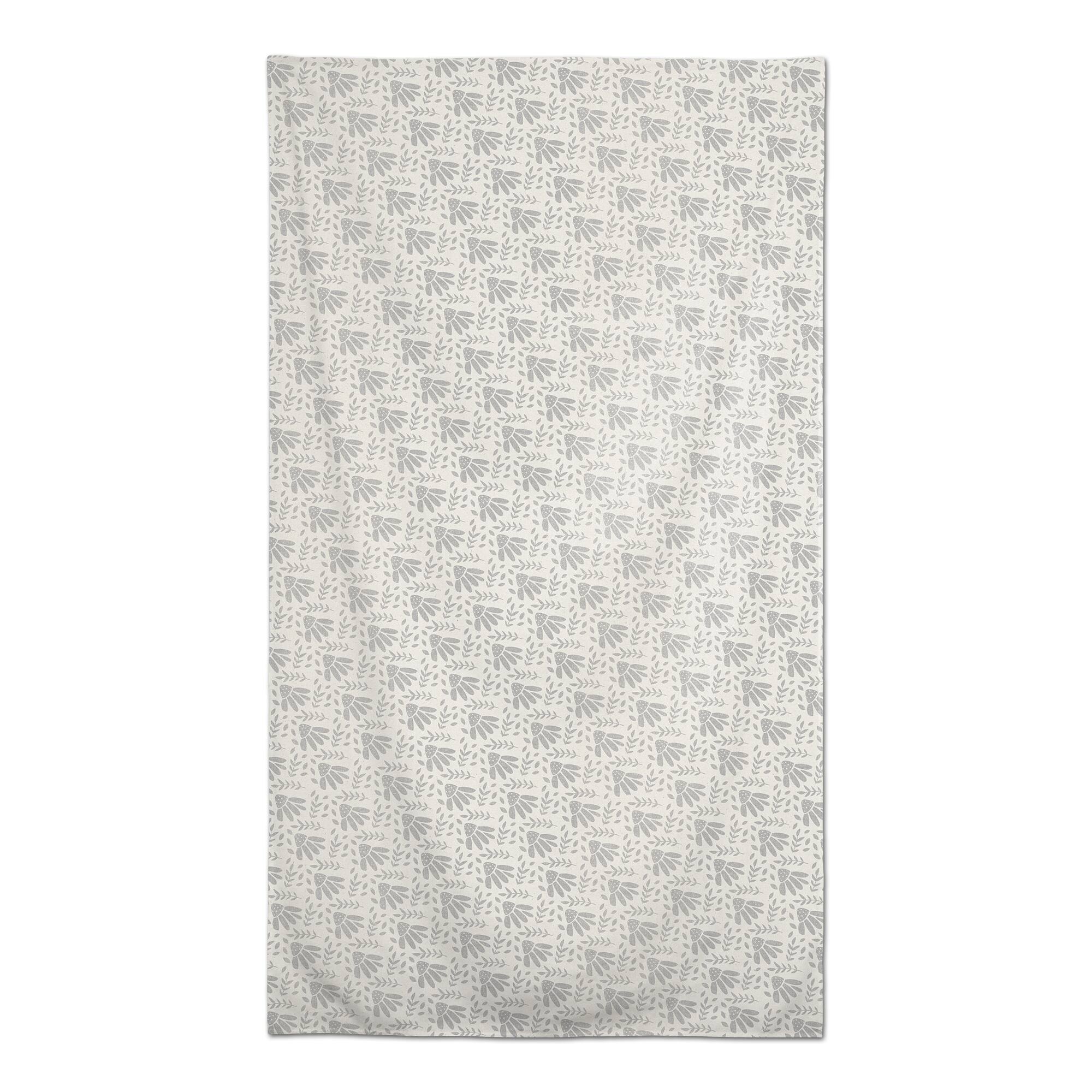 Simple Gray Florals Tablecloth